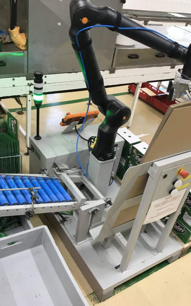 Super kompaktowy paletyzer idealny do wszystkich ciasnych przestrzeni w fabryce.