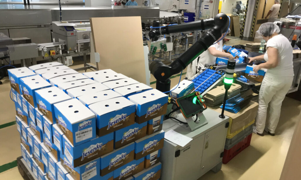 Kassow Robots paletyzuje opakowania bez góry - displeje.