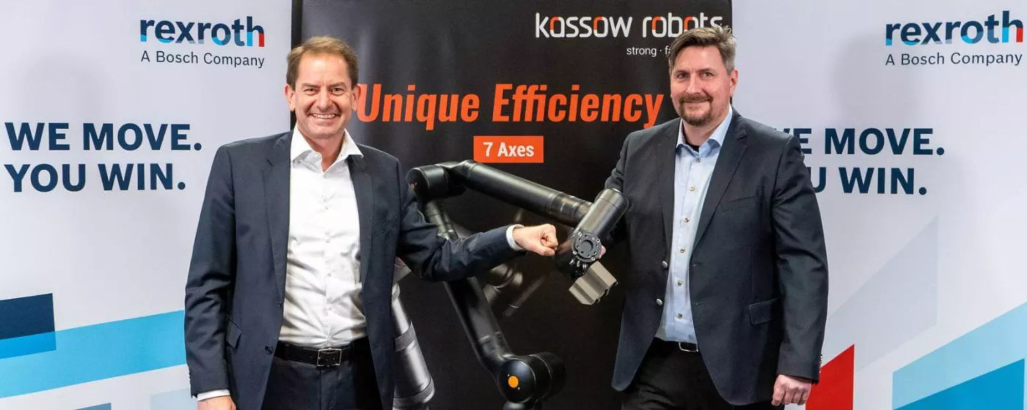 Banner. Przedstawiciele Kassow Robots i Bosch Rexroth